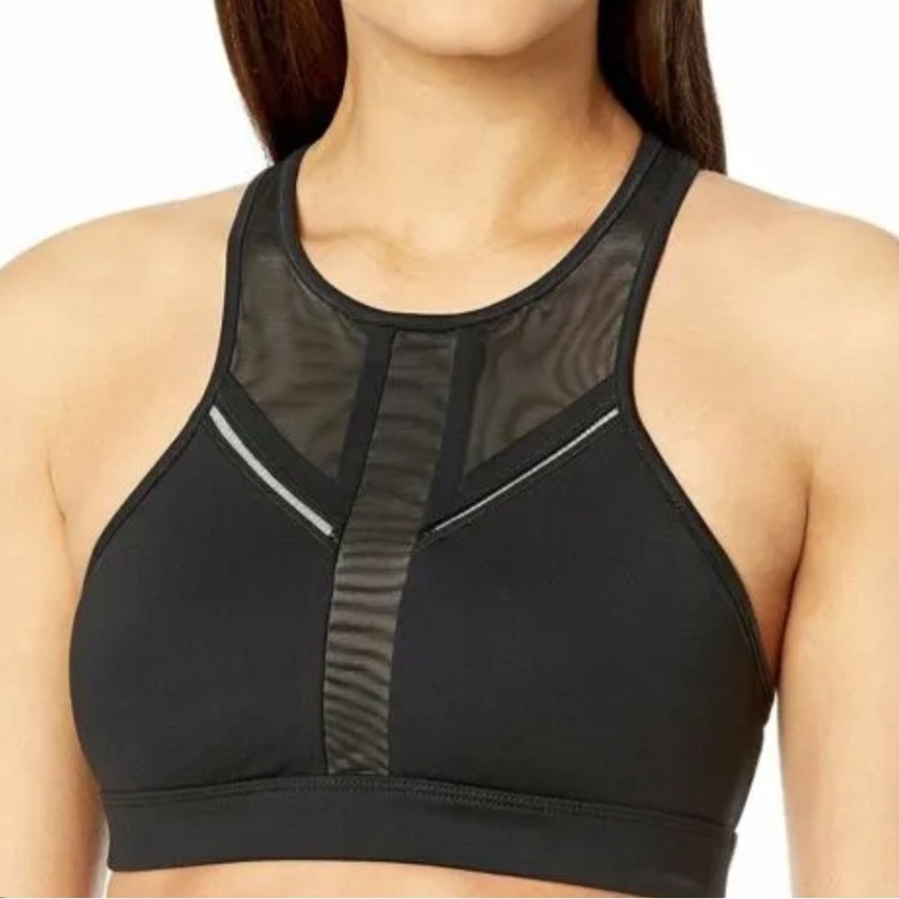 All Black Mesh Sports Bra